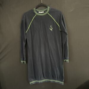 Benin Style Cotton Nautical Anchor Navy Blue Dress Women's 8